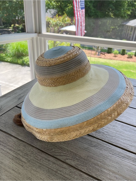 Francesco Bing Wide Brim Striped Straw Sun Hat main image 6
